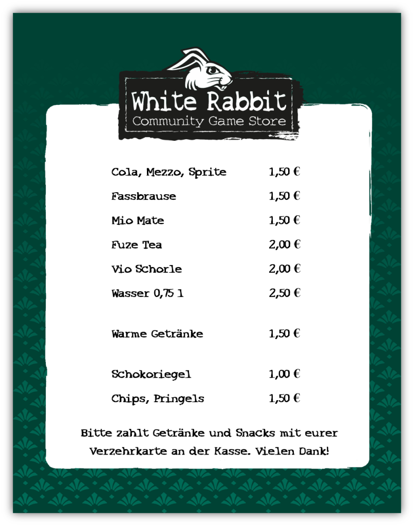 White Rabbit - Speisekarte