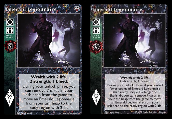 VTES - Karten - Emerald Legionnaire (Davor und Danach)